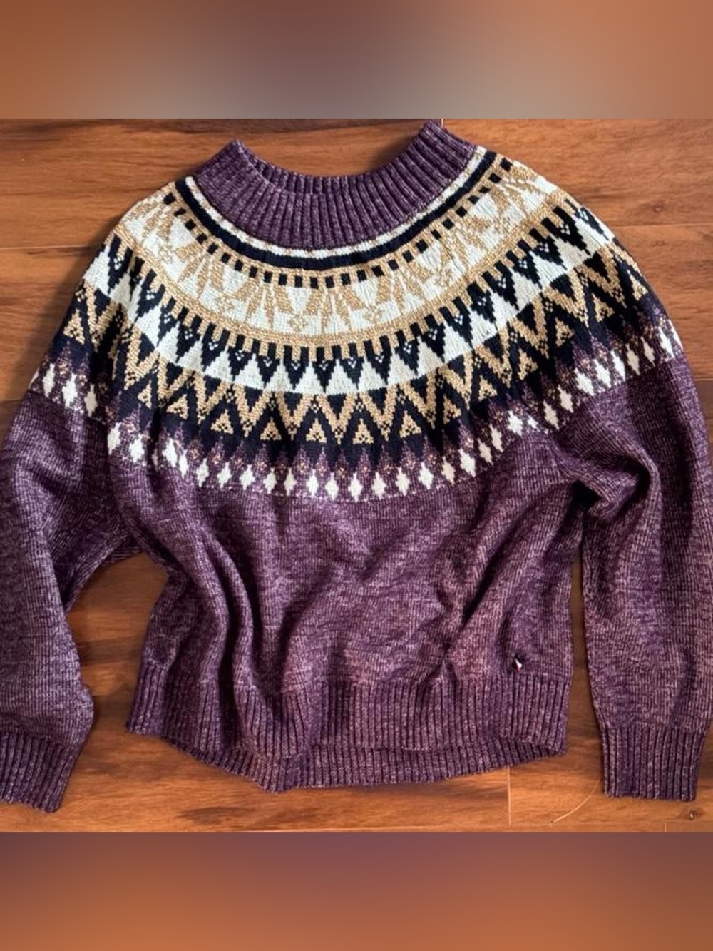 Tommy Hilfiger Plum Fair Isle Crewneck Sweater
